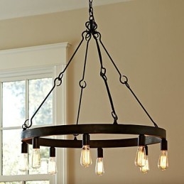 Lampa wisząca z żelaza w stylu retro z 8 światłami