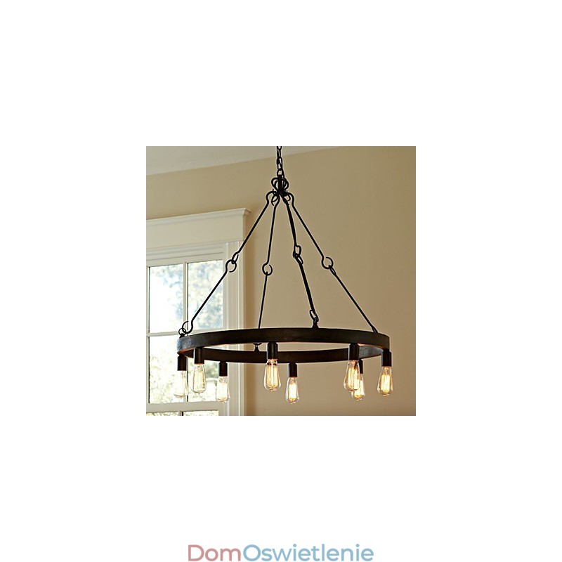 Lampa wisząca z żelaza w stylu retro z 8 światłami