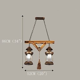 Rustykalny domek Globe Vintage Retro Country Painting Feature dla projektantów w stylu Mini Metalowy żyrandol