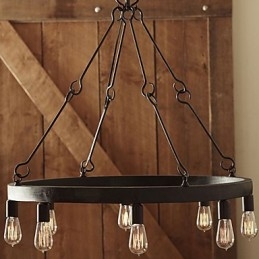 Lampa wisząca z żelaza w stylu retro z 8 światłami