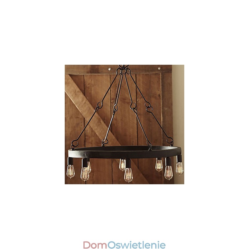 Lampa wisząca z żelaza w stylu retro z 8 światłami