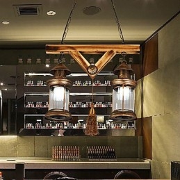 Rustykalny domek Globe Vintage Retro Country Painting Feature dla projektantów w stylu Mini Metalowy żyrandol