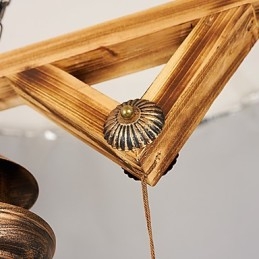 Rustykalny domek Globe Vintage Retro Country Painting Feature dla projektantów w stylu Mini Metalowy żyrandol