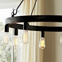Lampa wisząca z żelaza w stylu retro z 8 światłami