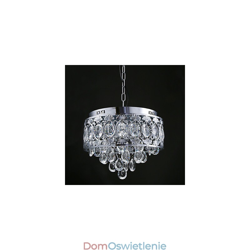Elegancki nowoczesny przezroczysty kryształowy żyrandol z 4 światłami