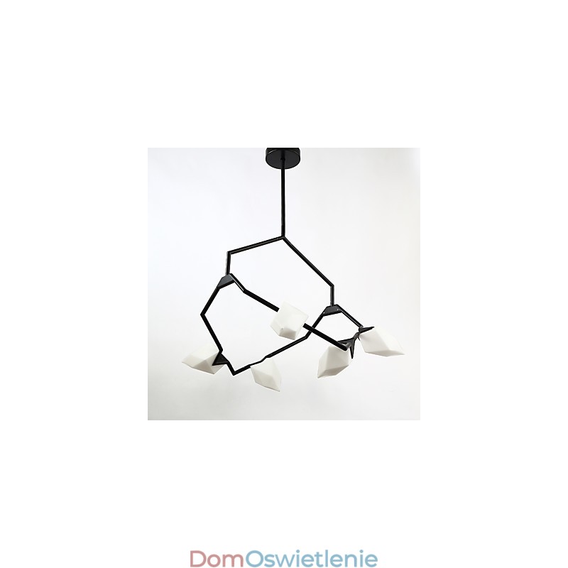 Pięciopunktowy żyrandol postmodernistyczny z metalu ze szkłem Peach, lampa wisząca Canteen Decorate