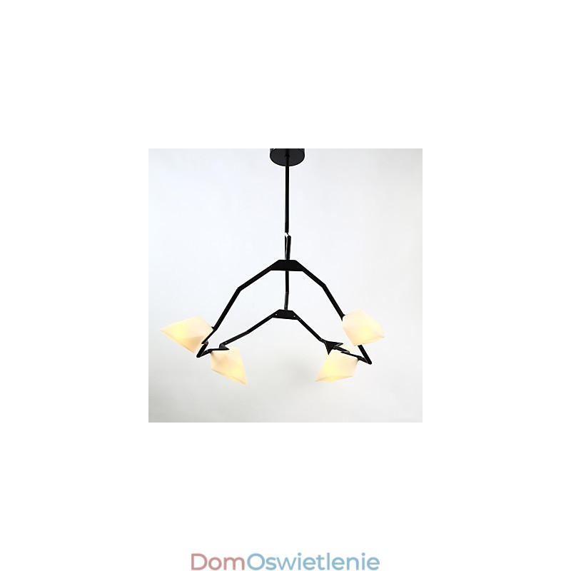 Pięciopunktowy żyrandol postmodernistyczny z metalu ze szkłem Peach, lampa wisząca Canteen Decorate
