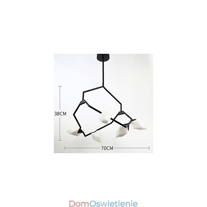 Pięciopunktowy żyrandol postmodernistyczny z metalu ze szkłem Peach, lampa wisząca Canteen Decorate
