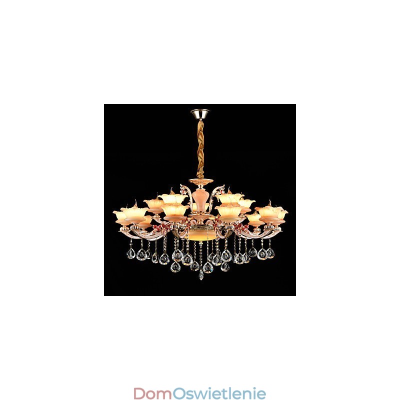 Wisząca lampa ze stopu cynku, do kryształu, styl mini, metal, do wnętrz, sklepy, 15 żarówek