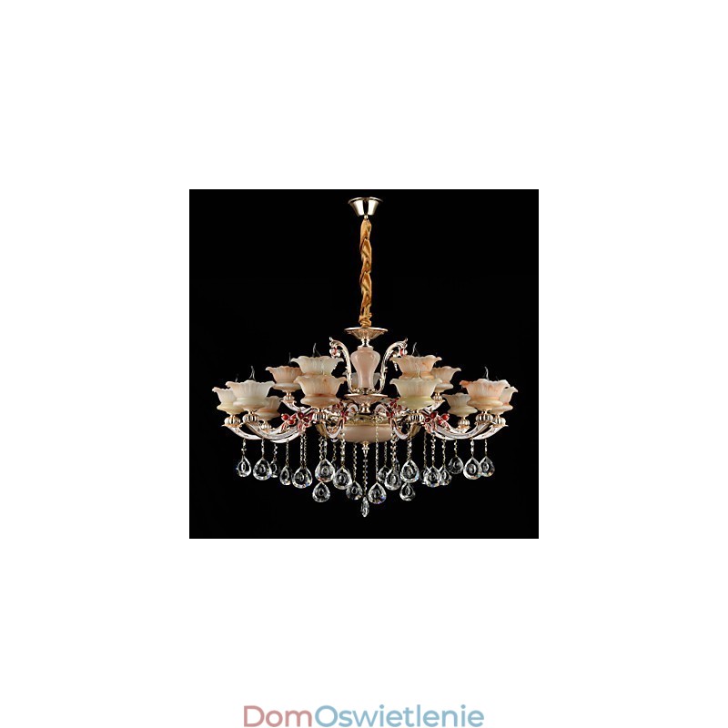 Wisząca lampa ze stopu cynku, do kryształu, styl mini, metal, do wnętrz, sklepy, 15 żarówek