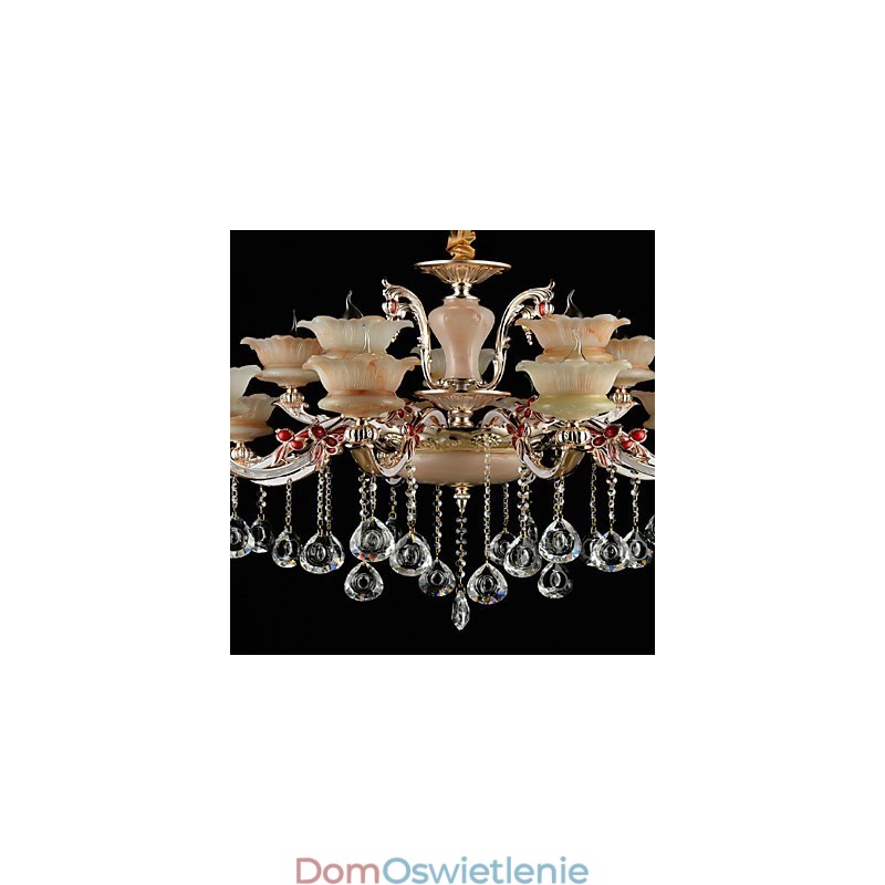 Wisząca lampa ze stopu cynku, do kryształu, styl mini, metal, do wnętrz, sklepy, 15 żarówek