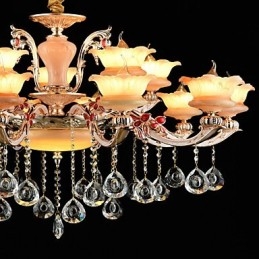 Wisząca lampa ze stopu cynku, do kryształu, styl mini, metal, do wnętrz, sklepy, 15 żarówek