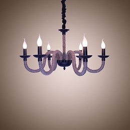 Loft Industrial Wind Vintage Żelazne Lampy Sklepy Żyrandol Żyrandol Lina Światła
