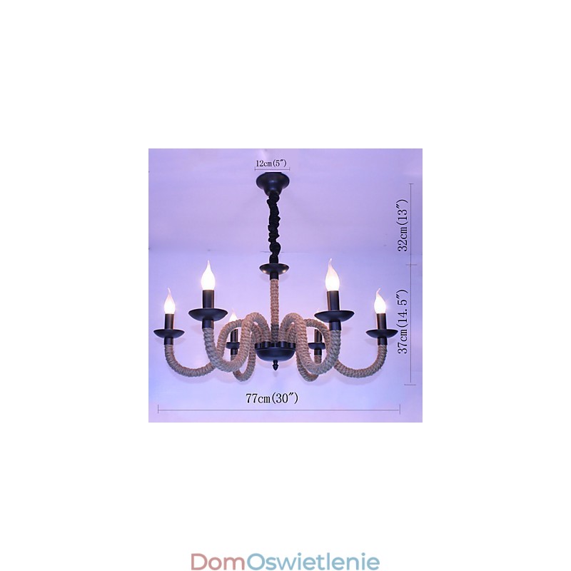 Loft Industrial Wind Vintage Żelazne Lampy Sklepy Żyrandol Żyrandol Lina Światła