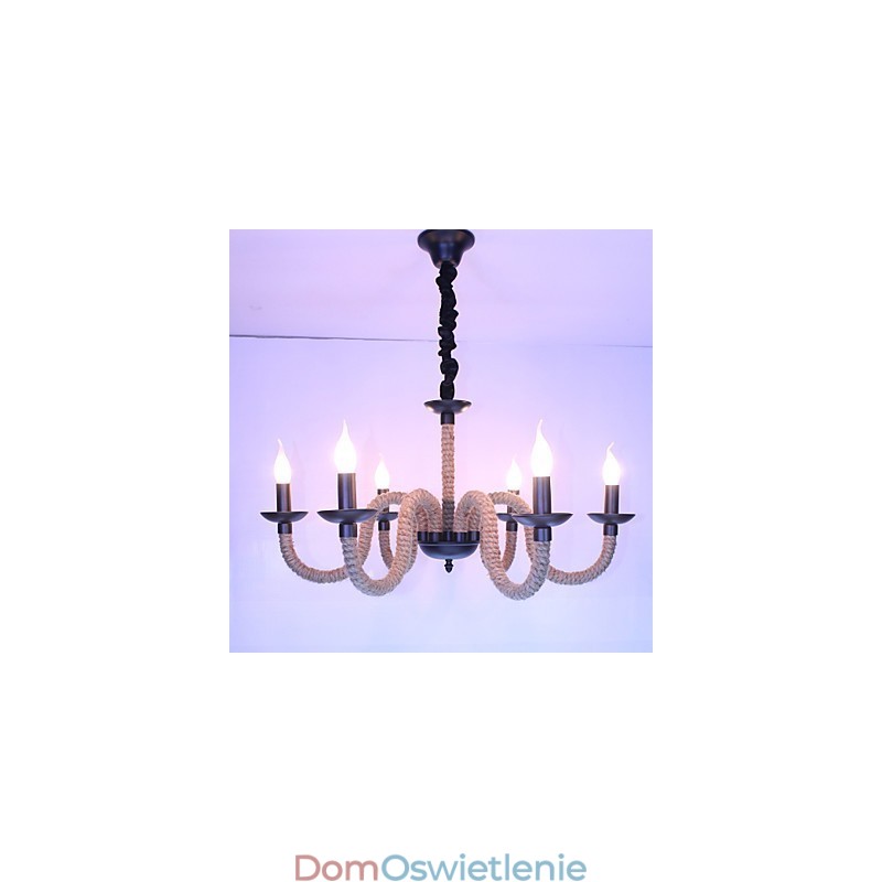 Loft Industrial Wind Vintage Żelazne Lampy Sklepy Żyrandol Żyrandol Lina Światła