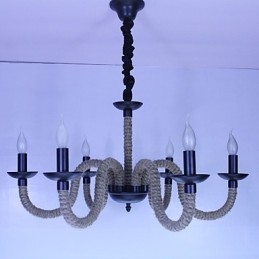 Loft Industrial Wind Vintage Żelazne Lampy Sklepy Żyrandol Żyrandol Lina Światła