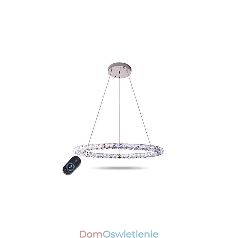 Nowoczesny pierścień kryształowy wiszący lampa nowoczesny kryształowy żyrandol sufitowy lampa wewnętrzna oprawy ściemnialne z pilotem