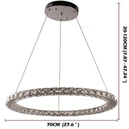 Nowoczesny pierścień kryształowy wiszący lampa nowoczesny kryształowy żyrandol sufitowy lampa wewnętrzna oprawy ściemnialne z pilotem