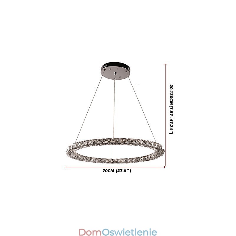 Nowoczesny pierścień kryształowy wiszący lampa nowoczesny kryształowy żyrandol sufitowy lampa wewnętrzna oprawy ściemnialne z pilotem