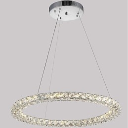 Nowoczesny pierścień kryształowy wiszący lampa nowoczesny kryształowy żyrandol sufitowy lampa wewnętrzna oprawy ściemnialne z pilotem