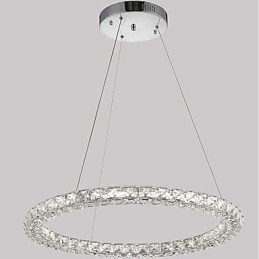 Nowoczesny pierścień kryształowy wiszący lampa nowoczesny kryształowy żyrandol sufitowy lampa wewnętrzna oprawy ściemnialne z pilotem