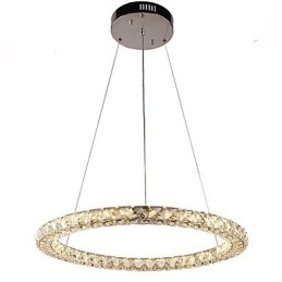 Nowoczesny pierścień kryształowy wiszący lampa nowoczesny kryształowy żyrandol sufitowy lampa wewnętrzna oprawy ściemnialne z pilotem