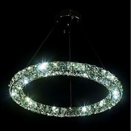Nowoczesny pierścień kryształowy wiszący lampa nowoczesny kryształowy żyrandol sufitowy lampa wewnętrzna oprawy ściemnialne z pilotem