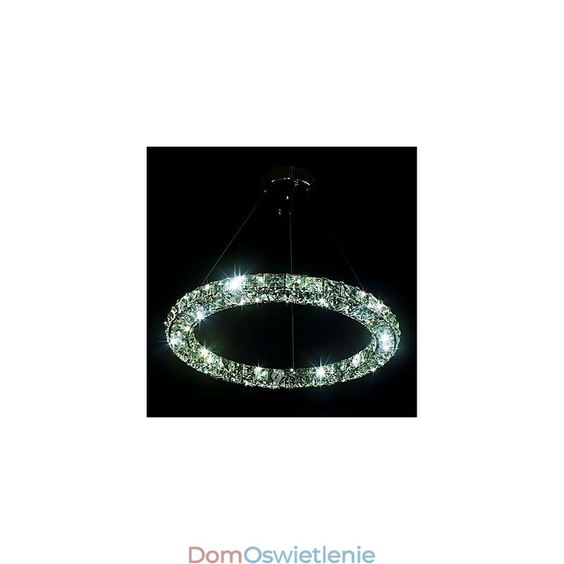 Nowoczesny pierścień kryształowy wiszący lampa nowoczesny kryształowy żyrandol sufitowy lampa wewnętrzna oprawy ściemnialne z pilotem