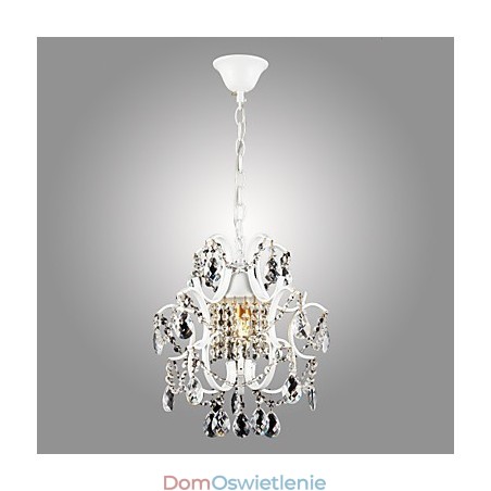 Żelazny żyrandol malowany z przezroczystym kryształem nowoczesna lampa oświetleniowa