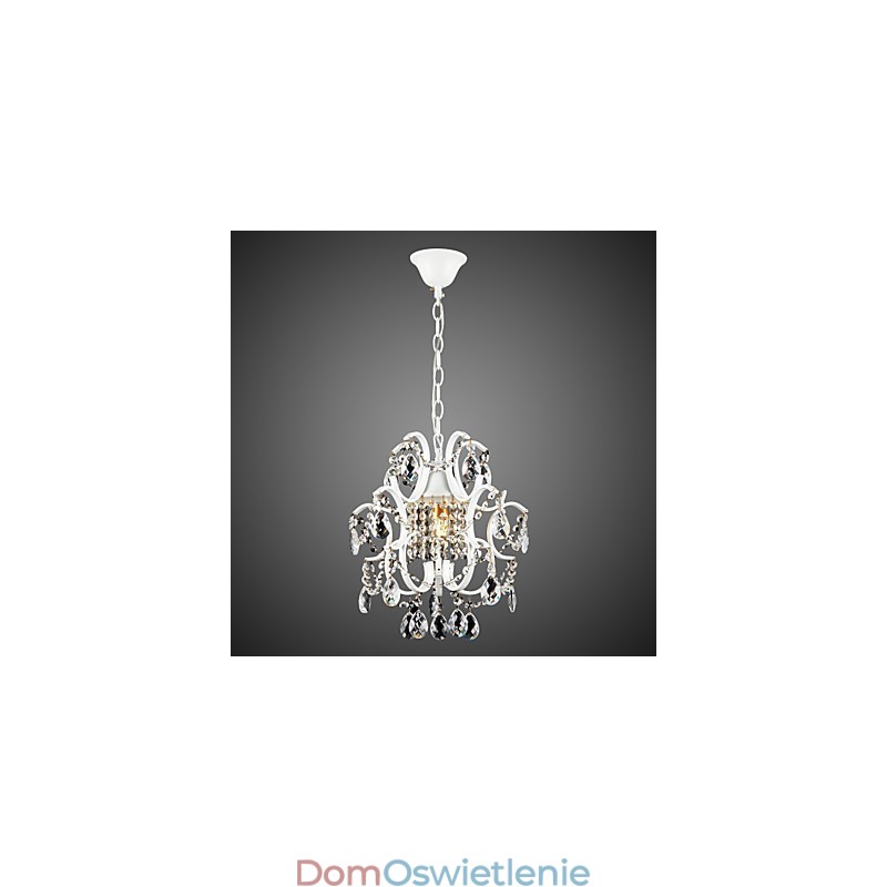 Żelazny żyrandol malowany z przezroczystym kryształem nowoczesna lampa oświetleniowa