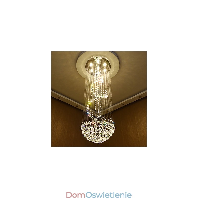 Nowoczesne kryształowe żyrandole sufitowe, lampy wiszące do wnętrz, oprawy oświetleniowe Deco
