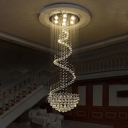 Nowoczesne kryształowe żyrandole sufitowe, lampy wiszące do wnętrz, oprawy oświetleniowe Deco