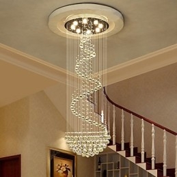 Nowoczesne kryształowe żyrandole sufitowe, lampy wiszące do wnętrz, oprawy oświetleniowe Deco