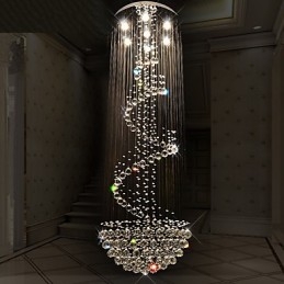 Nowoczesne kryształowe żyrandole sufitowe, lampy wiszące do wnętrz, oprawy oświetleniowe Deco