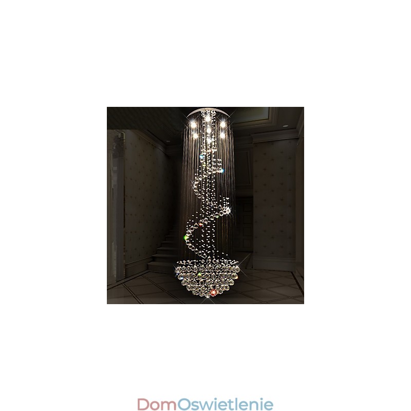 Nowoczesne kryształowe żyrandole sufitowe, lampy wiszące do wnętrz, oprawy oświetleniowe Deco