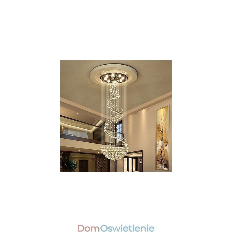 Nowoczesne kryształowe żyrandole sufitowe, lampy wiszące do wnętrz, oprawy oświetleniowe Deco