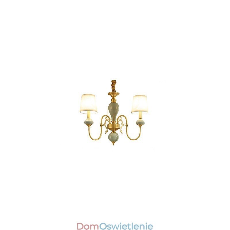 Tradycyjny klasyczny wiejski mosiężny element do miniaturowego metalowego żyrandola na 3 żarówki