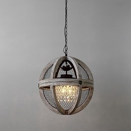 Vintage Metal Amercian Industrial Loft Malowanie Kolor Drewniana Lampa Żyrandol Lampa Wisząca Dekoracja Wnętrz