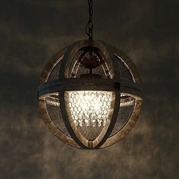 Vintage Metal Amercian Industrial Loft Malowanie Kolor Drewniana Lampa Żyrandol Lampa Wisząca Dekoracja Wnętrz