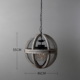 Vintage Metal Amercian Industrial Loft Malowanie Kolor Drewniana Lampa Żyrandol Lampa Wisząca Dekoracja Wnętrz