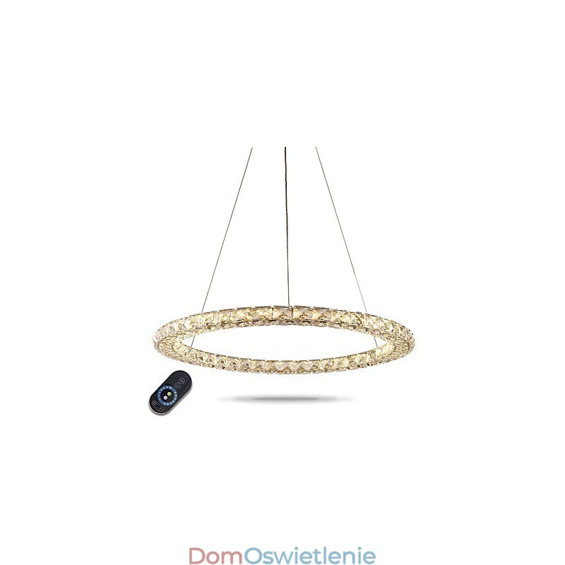 Pierścień Kryształowa Lampa Wisząca Nowoczesny Kryształowy Żyrandol Lampy Sufitowe Lampy Wewnętrzne Oprawy Ściemnialne Z Pilotem