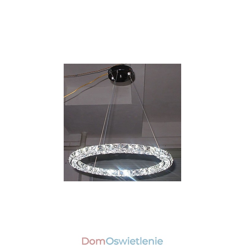 Pierścień Kryształowa Lampa Wisząca Nowoczesny Kryształowy Żyrandol Lampy Sufitowe Lampy Wewnętrzne Oprawy Ściemnialne Z Pilotem