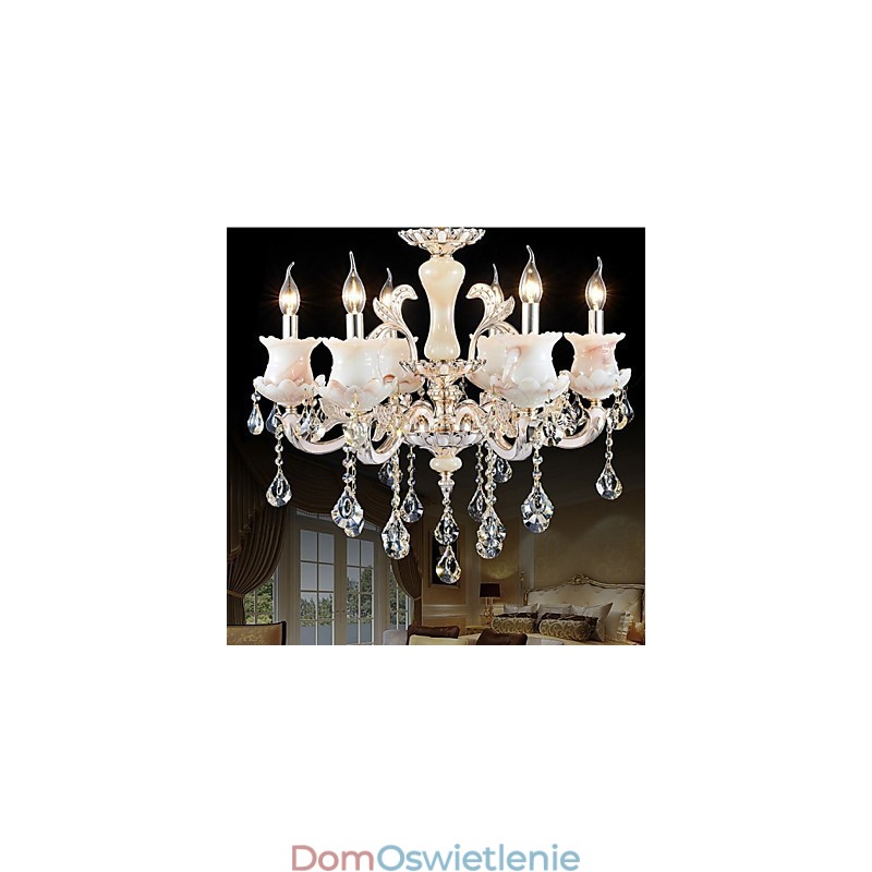 Lampa wisząca kryształowa ze stopu cynku w stylu europejskim