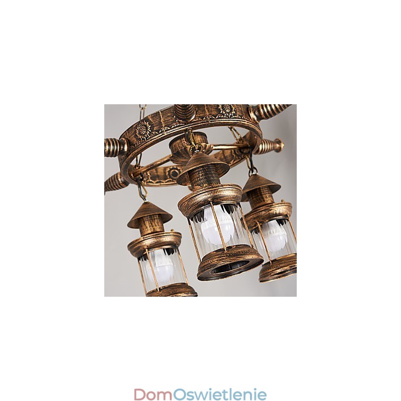 Rustykalny domek Vintage Retro Country Globe Malowanie Funkcja dla Projektantów Stylu Mini Metalowy Żyrandol