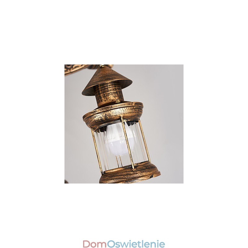 Rustykalny domek Vintage Retro Country Globe Malowanie Funkcja dla Projektantów Stylu Mini Metalowy Żyrandol