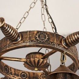 Rustykalny domek Vintage Retro Country Globe Malowanie Funkcja dla Projektantów Stylu Mini Metalowy Żyrandol