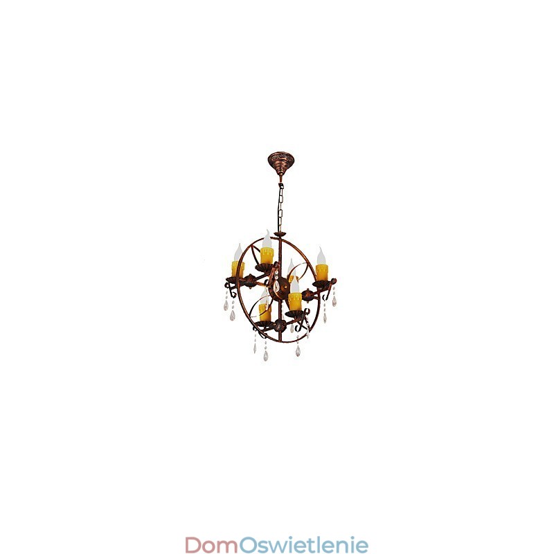Rustykalny domek Vintage Retro Country Globe Malowanie Funkcja dla Projektantów Stylu Mini Metalowy Żyrandol