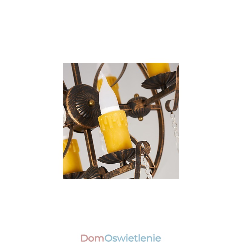 Rustykalny domek Vintage Retro Country Globe Malowanie Funkcja dla Projektantów Stylu Mini Metalowy Żyrandol