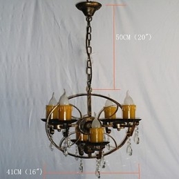 Rustykalny domek Vintage Retro Country Globe Malowanie Funkcja dla Projektantów Stylu Mini Metalowy Żyrandol