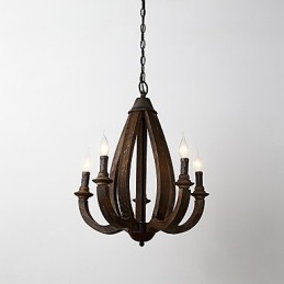 W stylu vintage malarstwo cecha miniaturowy styl drewno bambus żyrandol lampa dekoracyjna lampa wisząca